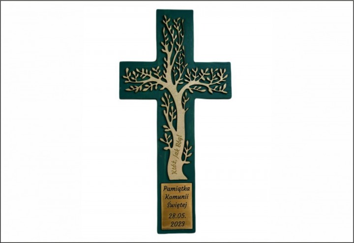 Krzyż drewniany ozdobny - morski